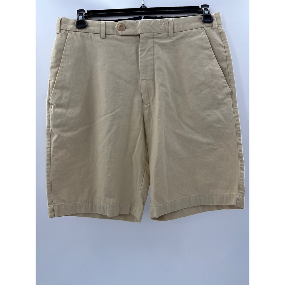 Nat Nast Mens Silk Cotton Blend Chino Shorts Sand Beige Size 33 Luxury Originals